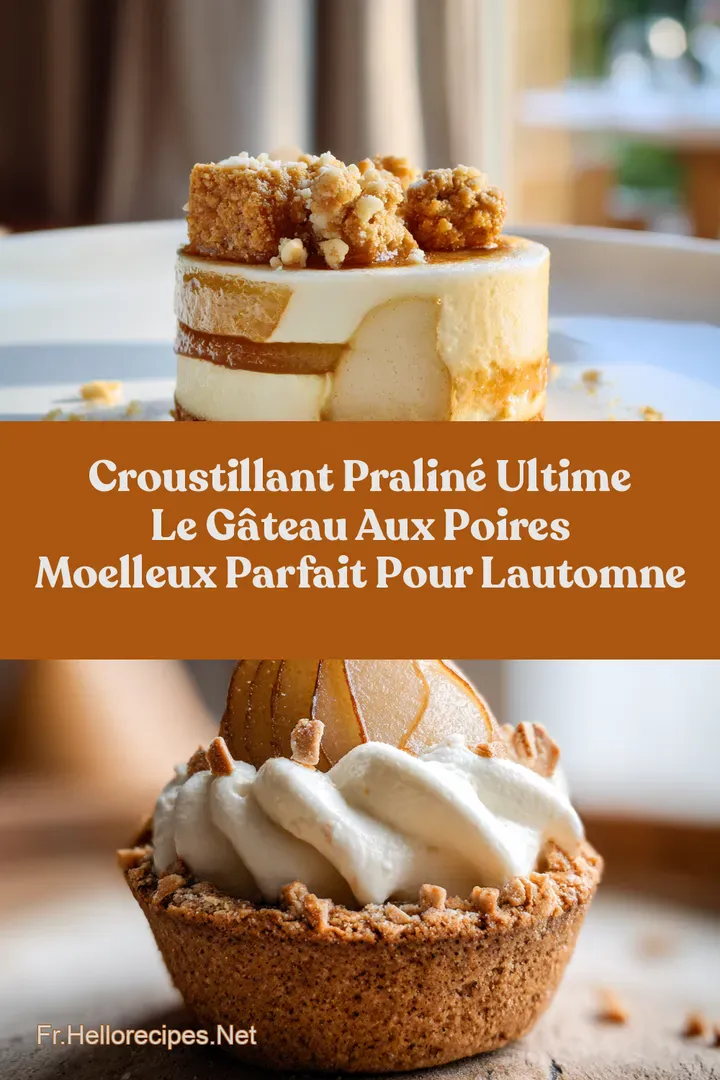 Croustillant Praliné Ultime Le Gâteau aux Poires Moelleux Parfait pour lAutomne