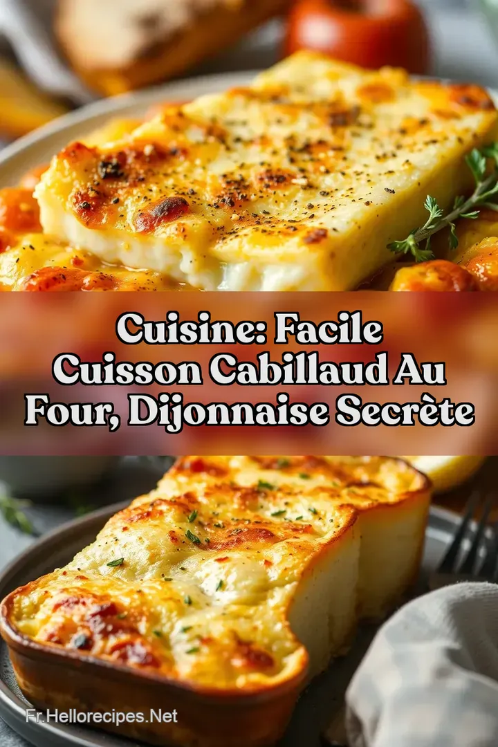Cuisine: Facile cuisson cabillaud au four Dijonnaise secrète