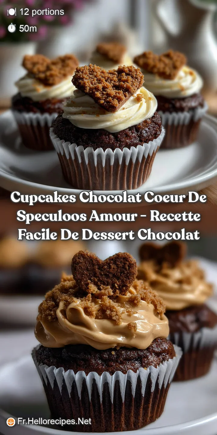 Cupcakes Chocolat Coeur De Speculoos Amour - Recette Facile de Dessert Chocolat