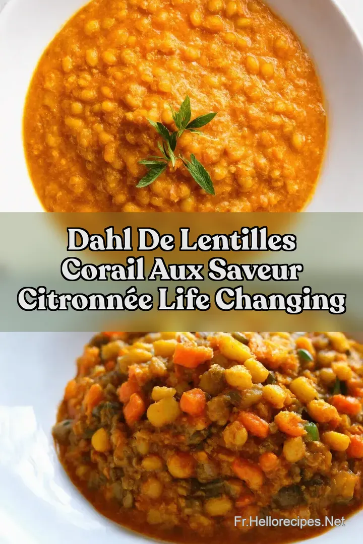 Dahl de Lentilles Corail aux Saveur Citronn&eacute;e Life Changing