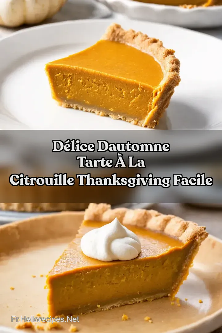 D&eacute;lice dAutomne Tarte &agrave; la Citrouille Thanksgiving Facile
