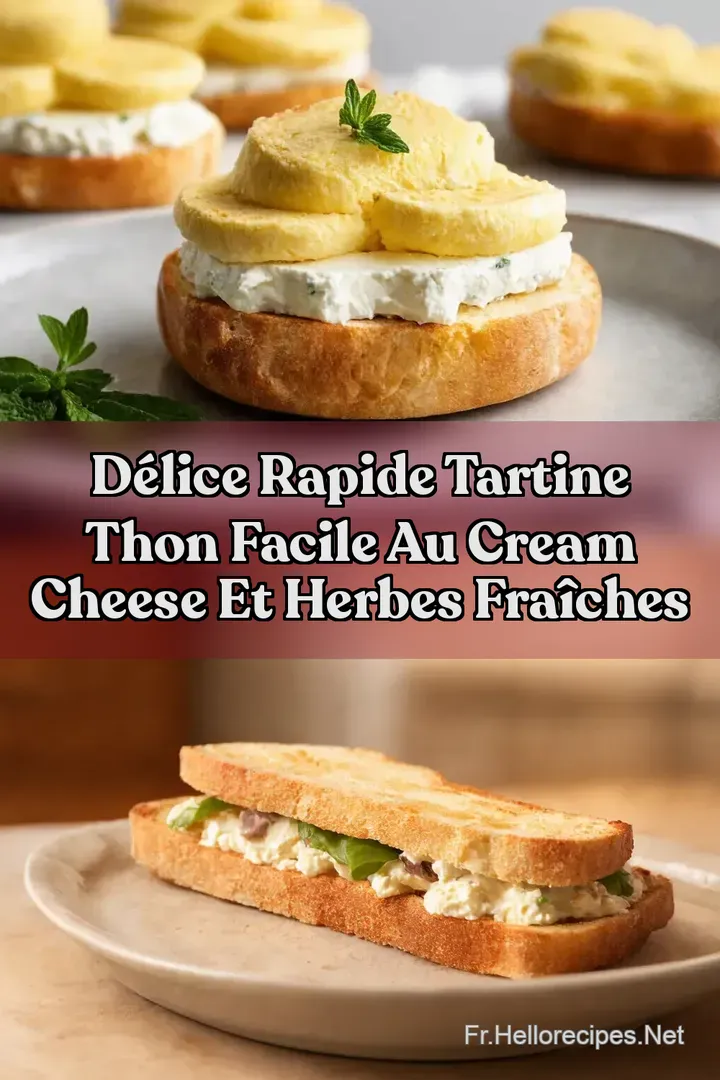 D&eacute;lice Rapide Tartine Thon Facile au Cream Cheese et Herbes Fra&icirc;ches