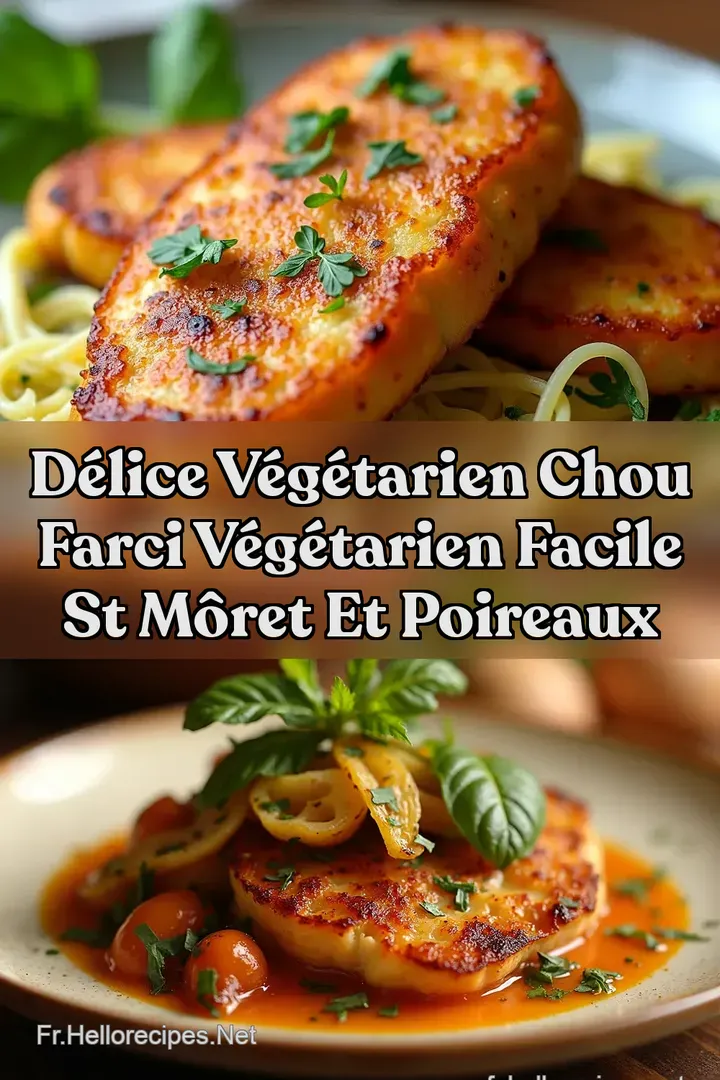 D&eacute;lice V&eacute;g&eacute;tarien Chou Farci V&eacute;g&eacute;tarien Facile St M&ocirc;ret et Poireaux