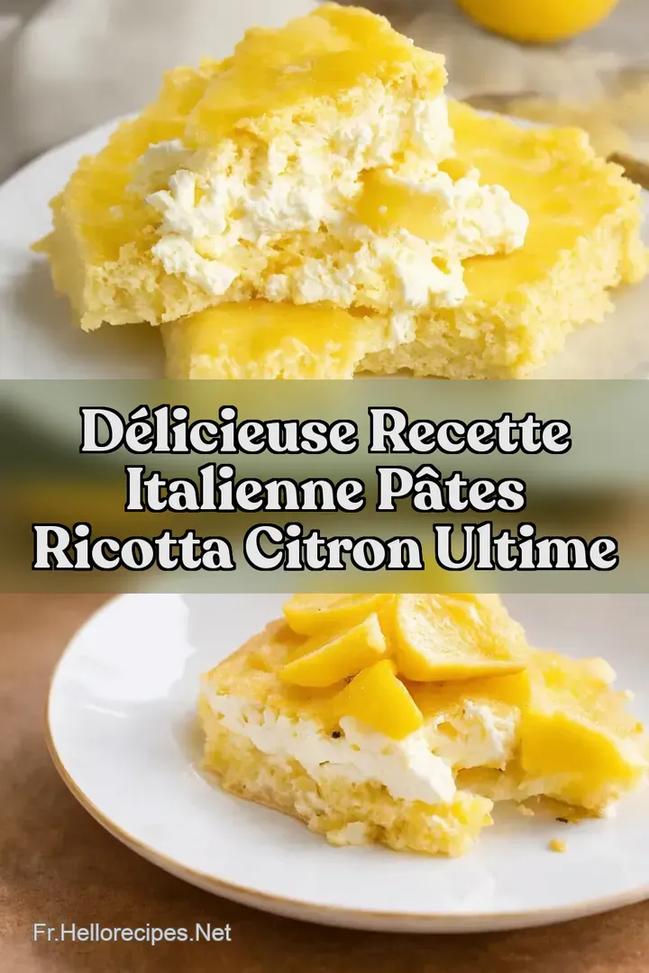D&eacute;licieuse Recette Italienne P&acirc;tes Ricotta Citron Ultime