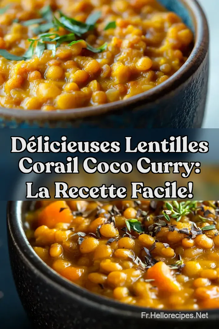 Délicieuses Lentilles Corail Coco Curry: La Recette Facile! : ÉPINGLER POUR PLUS TARD Délicieuses Lentilles Corail Coco Curry: La Recette Facile!