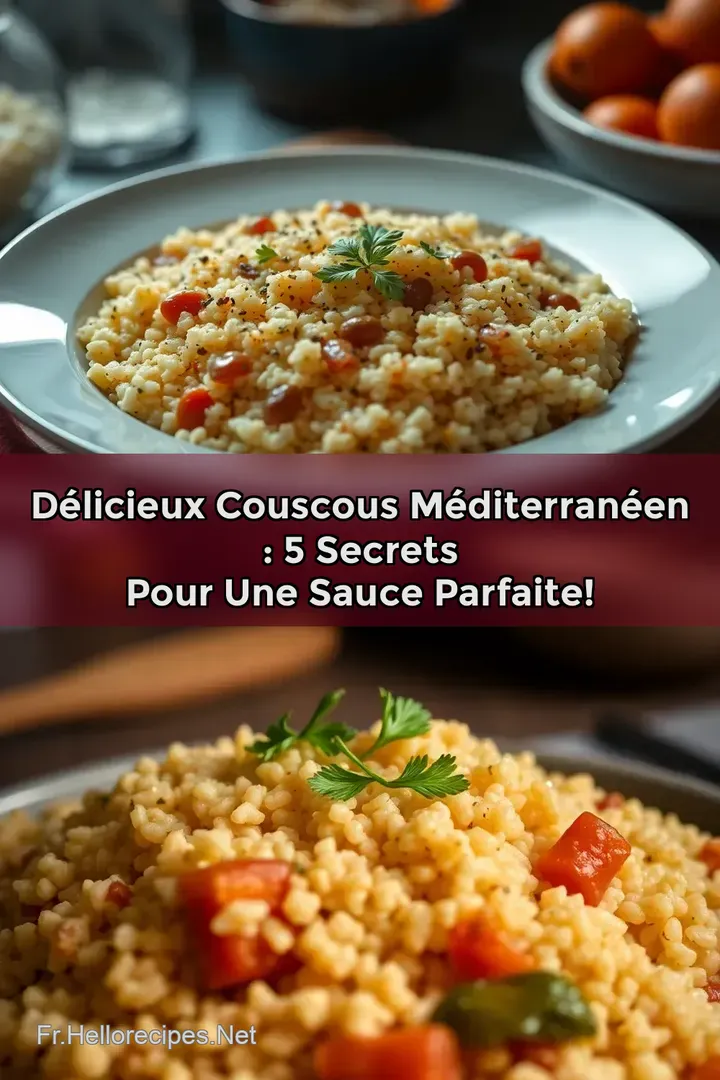 Délicieux Couscous Méditerranéen : 5 Secrets pour Une Sauce Parfaite! : ÉPINGLER POUR PLUS TARD Délicieux Couscous Méditerranéen : 5 Secrets pour Une Sauce Parfaite!