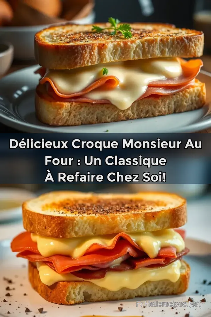 Délicieux Croque Monsieur au Four : Un Classique à Refaire chez Soi! : ÉPINGLER POUR PLUS TARD Délicieux Croque Monsieur au Four : Un Classique à Refaire chez Soi!