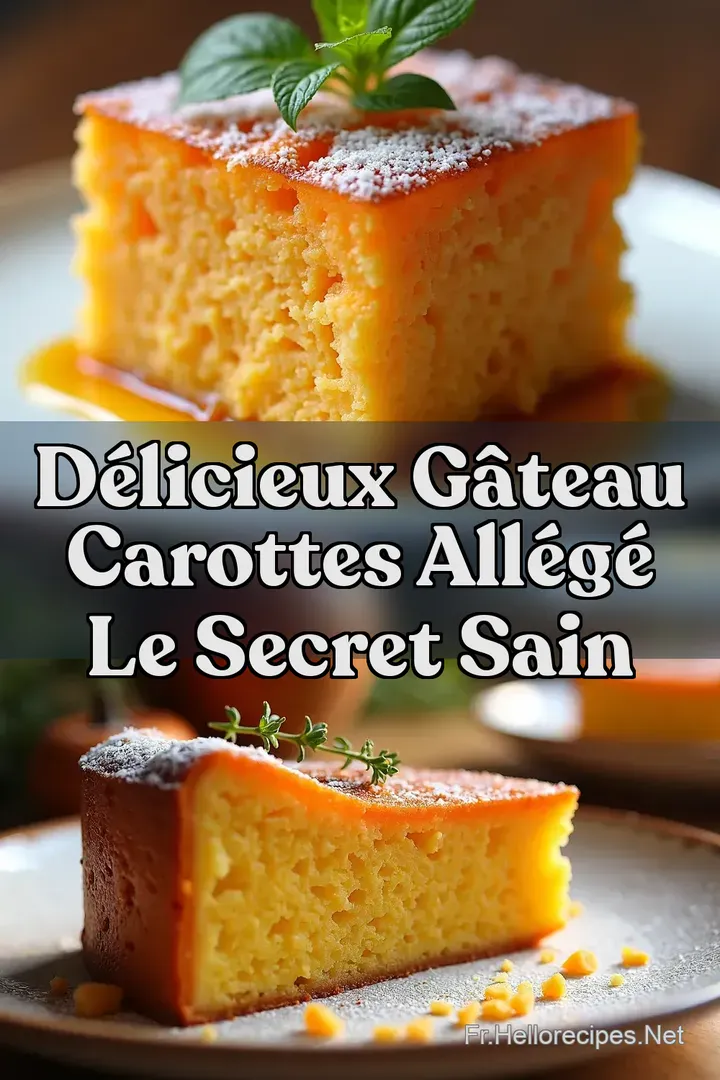 D&eacute;licieux G&acirc;teau Carottes All&eacute;g&eacute; Le Secret Sain