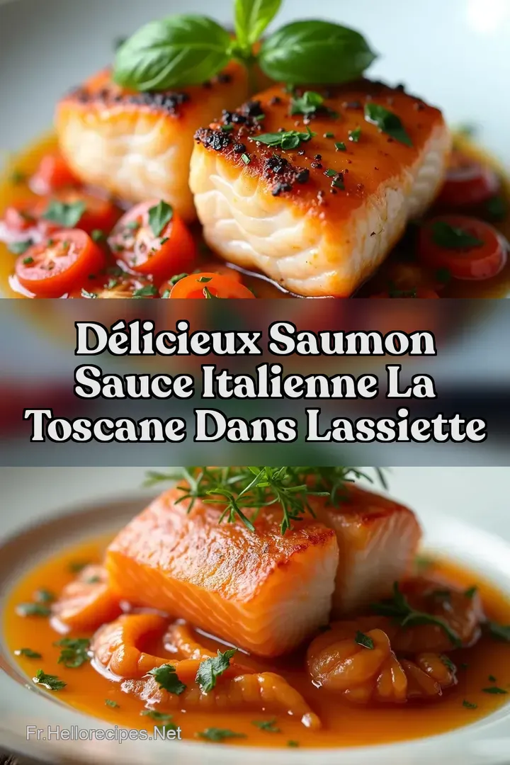 D&eacute;licieux Saumon Sauce Italienne La Toscane dans lAssiette