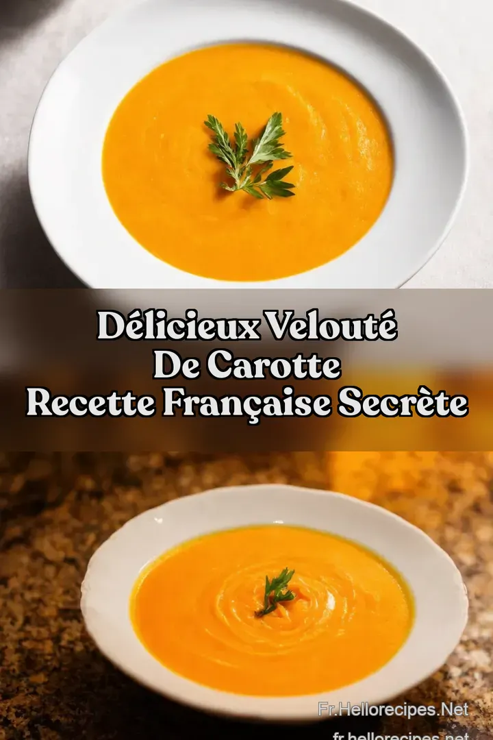 Délicieux Velouté de Carotte Recette Française Secrète : ÉPINGLER POUR PLUS TARD Délicieux Velouté de Carotte Recette Française Secrète