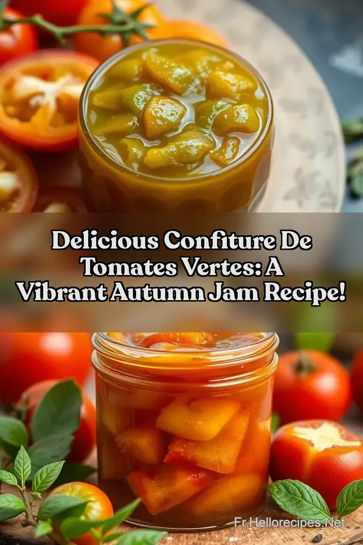 Delicious Confiture de Tomates Vertes: A Vibrant Autumn Jam Recipe! : ÉPINGLER POUR PLUS TARD Delicious Confiture de Tomates Vertes: A Vibrant Autumn Jam Recipe!
