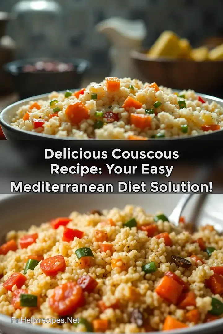 Delicious Couscous Recipe: Your Easy Mediterranean Diet Solution! : ÉPINGLER POUR PLUS TARD Delicious Couscous Recipe: Your Easy Mediterranean Diet Solution!