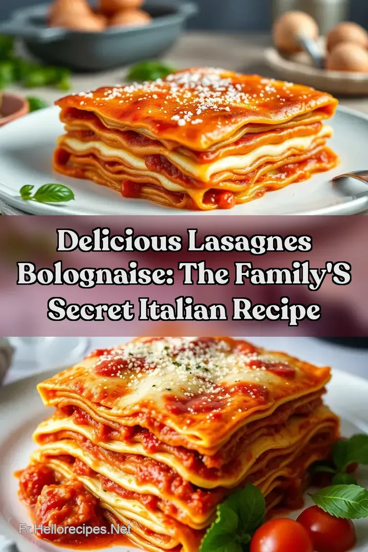 Delicious Lasagnes Bolognaise: The Family' s Secret Italian Recipe : ÉPINGLER POUR PLUS TARD Delicious Lasagnes Bolognaise: The Family' s Secret Italian Recipe