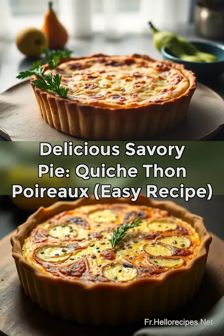 Delicious Savory Pie: Quiche Thon Poireaux (Easy Recipe) : ÉPINGLER POUR PLUS TARD Delicious Savory Pie: Quiche Thon Poireaux (Easy Recipe)