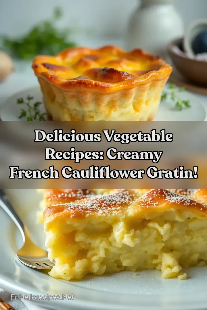 Delicious Vegetable Recipes: Creamy French Cauliflower Gratin! : ÉPINGLER POUR PLUS TARD Delicious Vegetable Recipes: Creamy French Cauliflower Gratin!