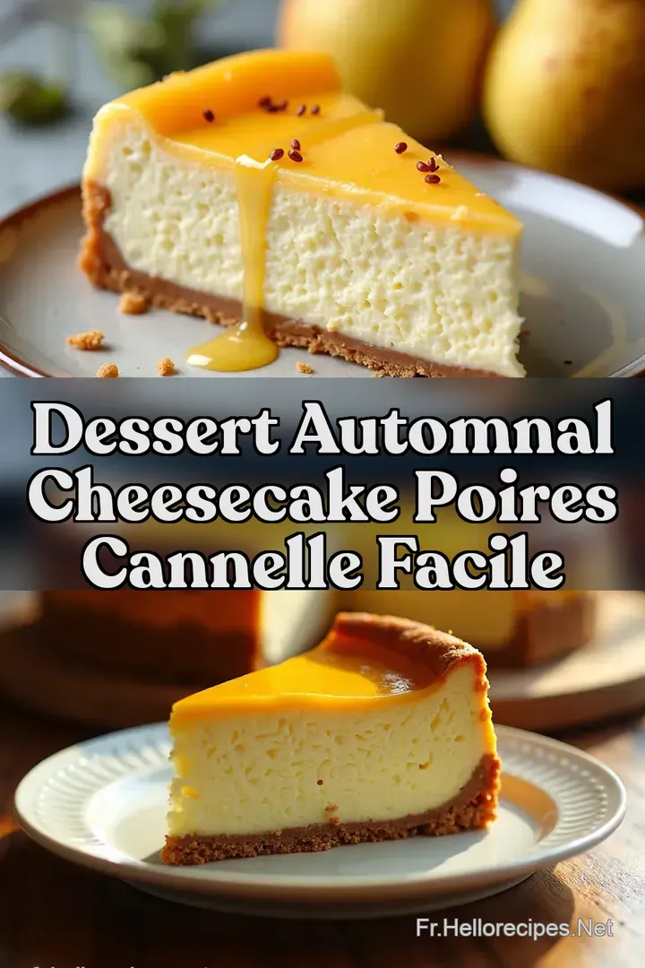 Dessert Automnal Cheesecake Poires Cannelle Facile