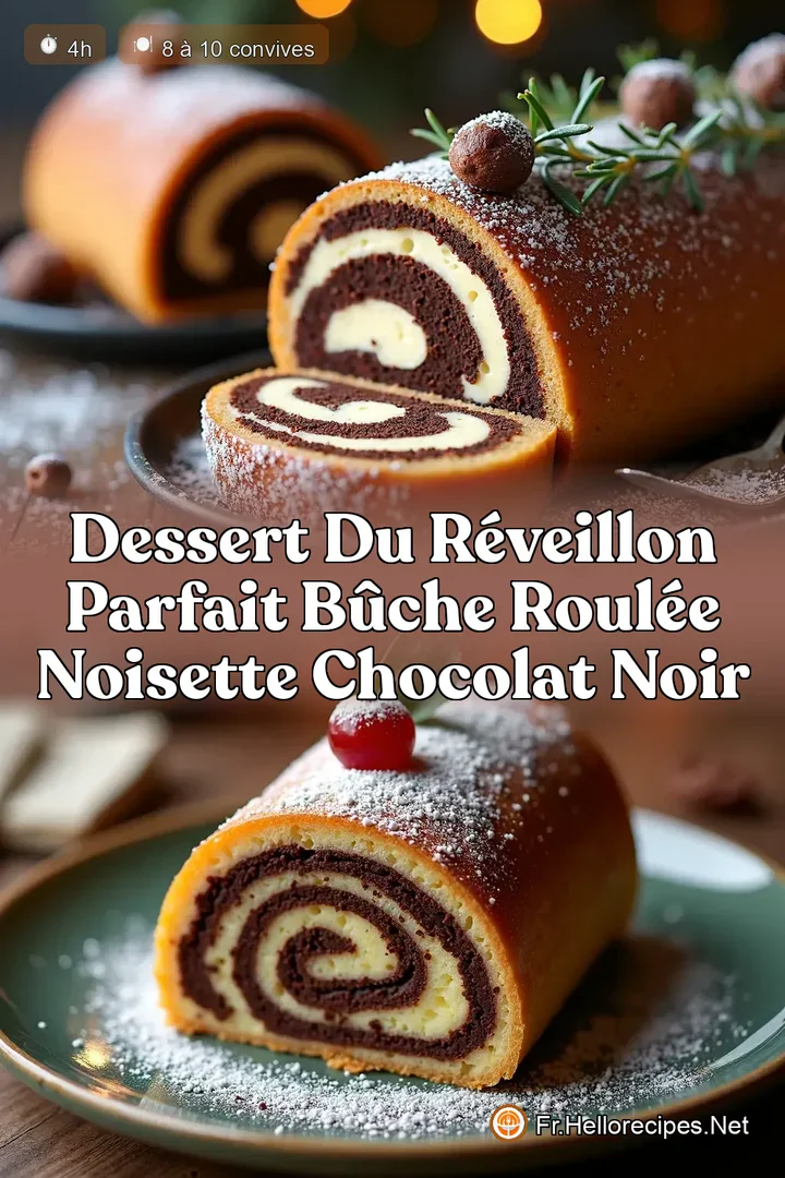 Dessert du Réveillon Parfait Bûche Roulée Noisette Chocolat Noir