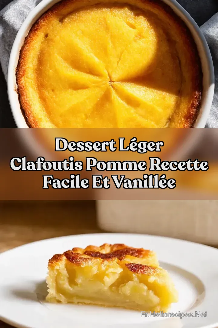 Dessert Léger Clafoutis Pomme Recette Facile et Vanillée : ÉPINGLER POUR PLUS TARD Dessert Léger Clafoutis Pomme Recette Facile et Vanillée