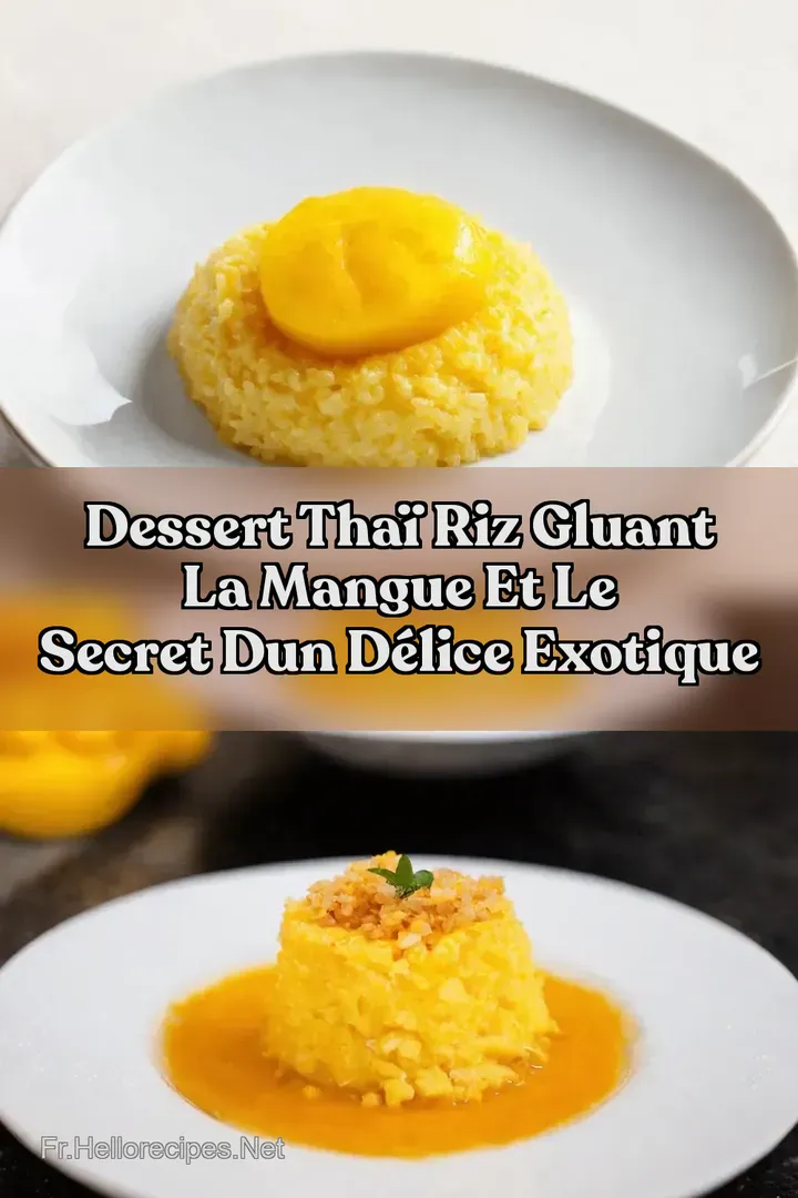 Dessert Tha&iuml; Riz gluant la mangue et Le secret dun d&eacute;lice Exotique