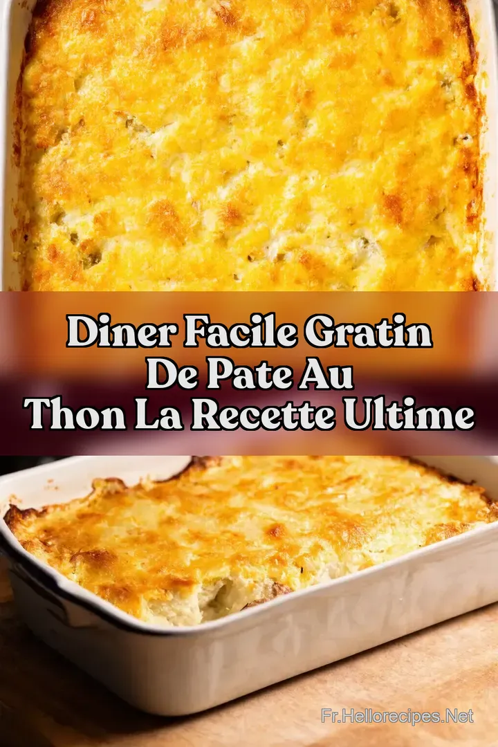 Diner Facile Gratin de Pate au Thon La Recette Ultime