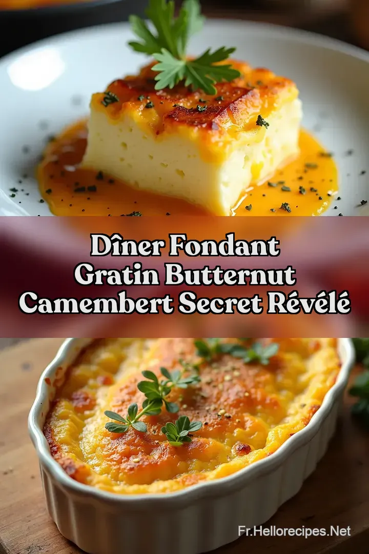 D&icirc;ner Fondant Gratin Butternut Camembert Secret R&eacute;v&eacute;l&eacute;