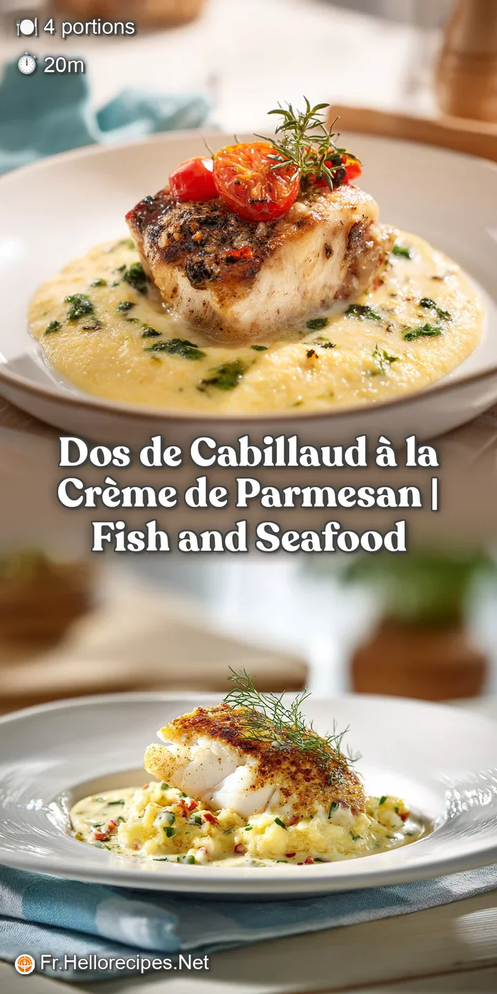 Close-up of tender white fish bathed in a luscious, velvety parmesan cream sauce, glistening under soft light.