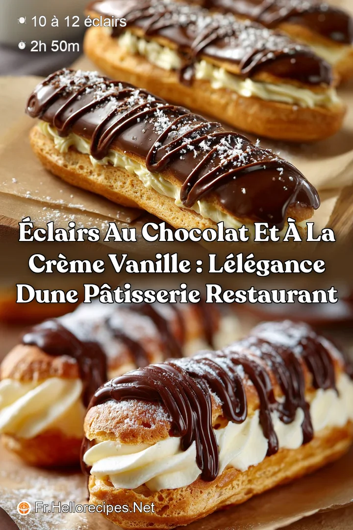 &Eacute;clairs au chocolat et &agrave; la cr&egrave;me vanille : l&eacute;l&eacute;gance dune p&acirc;tisserie restaurant