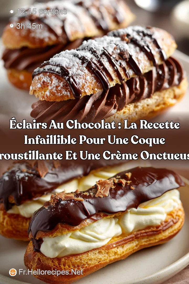 &Eacute;clairs au chocolat : La recette infaillible pour une coque croustillante et une cr&egrave;me onctueuse