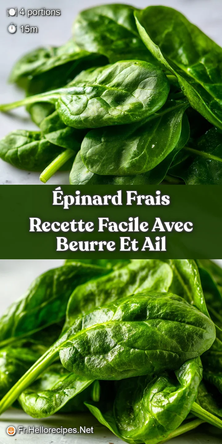 Close-up reveals the glossy, tender spinach leaves, rustic texture from garlic, and coarse salt. Inviting and fresh. A hea...