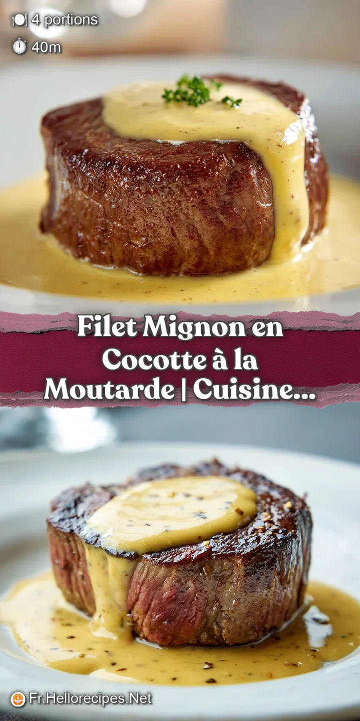 Close-up of juicy filet mignon with browned edges, glistening with rich sauce, revealing tender pink interior. Parsley gar...