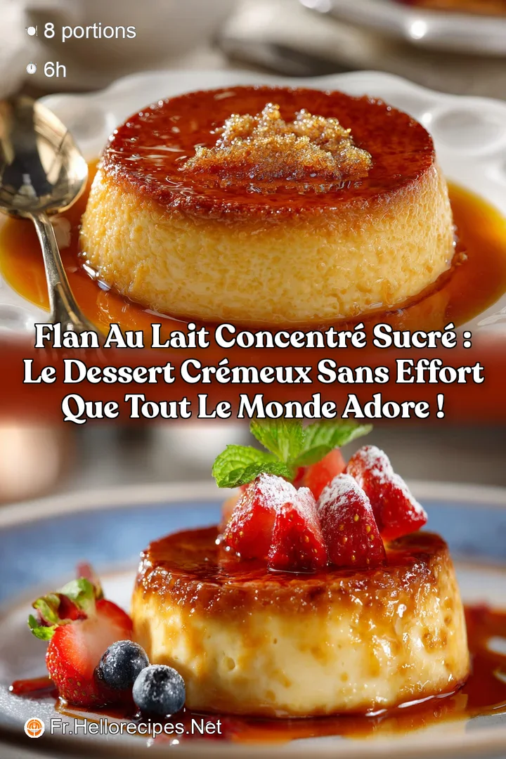 Flan au lait concentr&eacute; sucr&eacute; : Le dessert cr&eacute;meux sans effort que tout le monde adore !