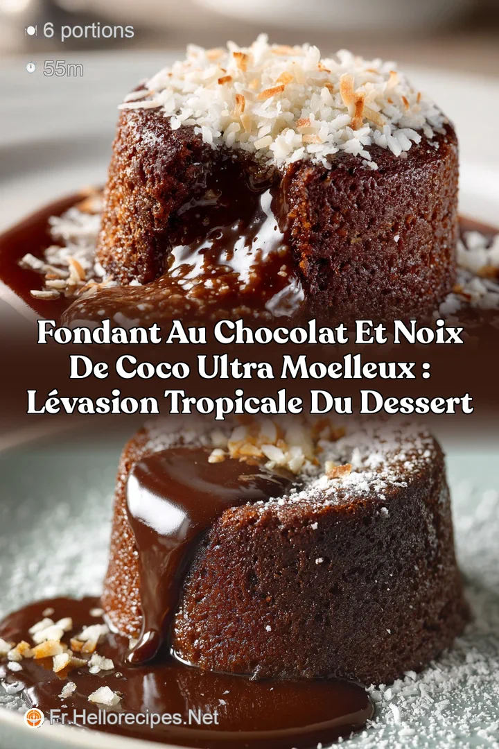Fondant au chocolat et noix de coco ultra moelleux : l&eacute;vasion tropicale du dessert
