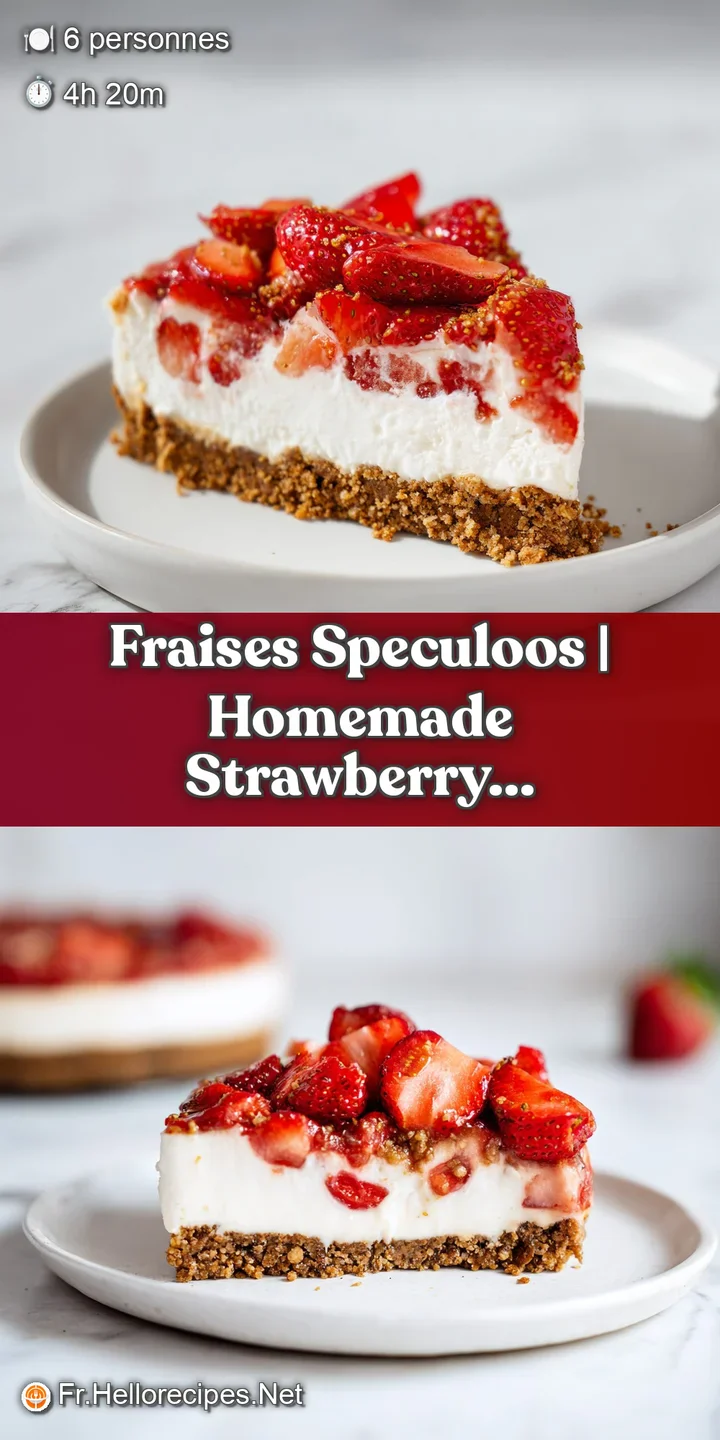 Zoom sur des quartiers de fruits rouges juteux m&ecirc;l&eacute;s &agrave; des &eacute;clats de biscuit croustillant et une cr&egrave;me velout&eacute;e beige.