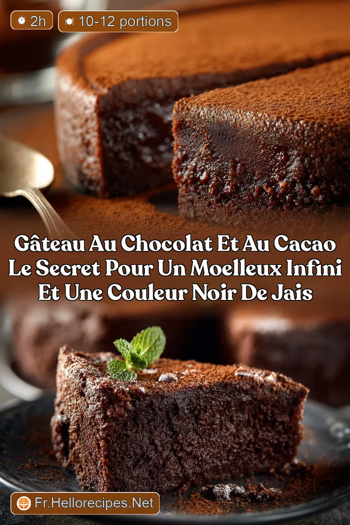G&acirc;teau au chocolat et au cacao Le secret pour un moelleux infini et une couleur noir de jais