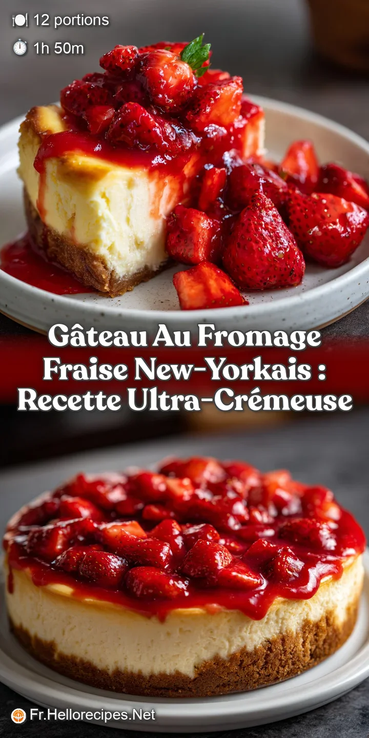 G&acirc;teau au fromage fraise New-Yorkais : Recette ultra-cr&eacute;meuse