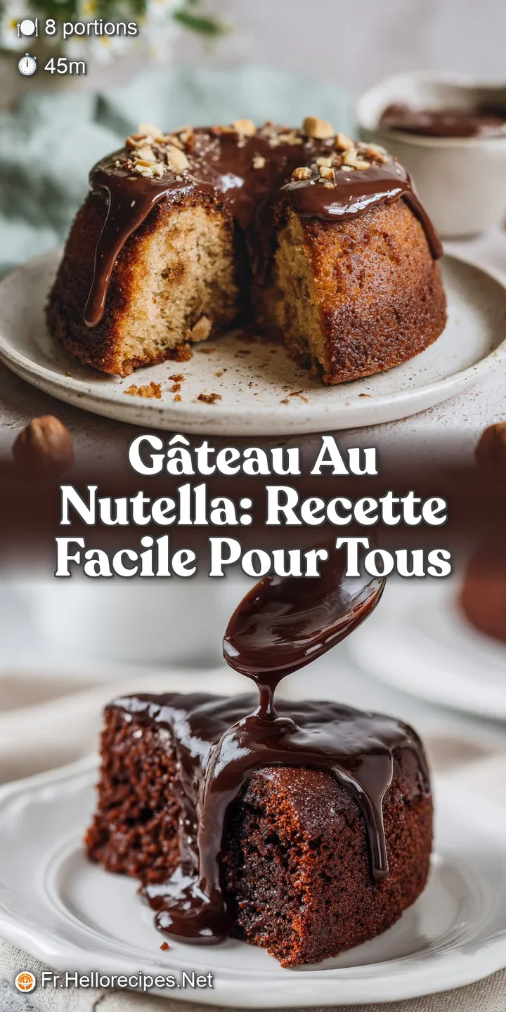 Close-up of a chocolatey, moist cake showcasing the creamy Nutella swirls, ready to be devoured.