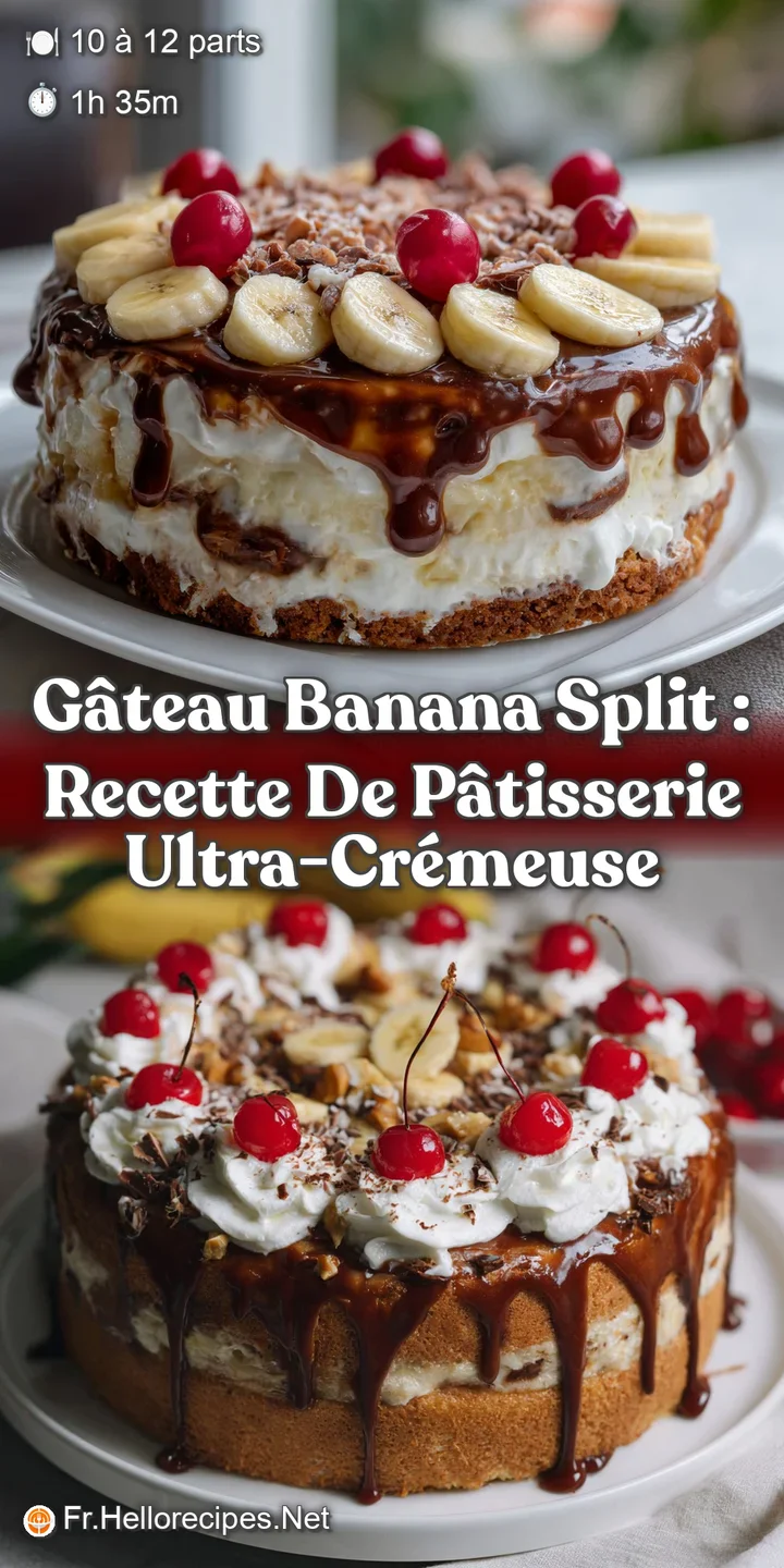 G&acirc;teau Banana Split : Recette de P&acirc;tisserie Ultra-Cr&eacute;meuse