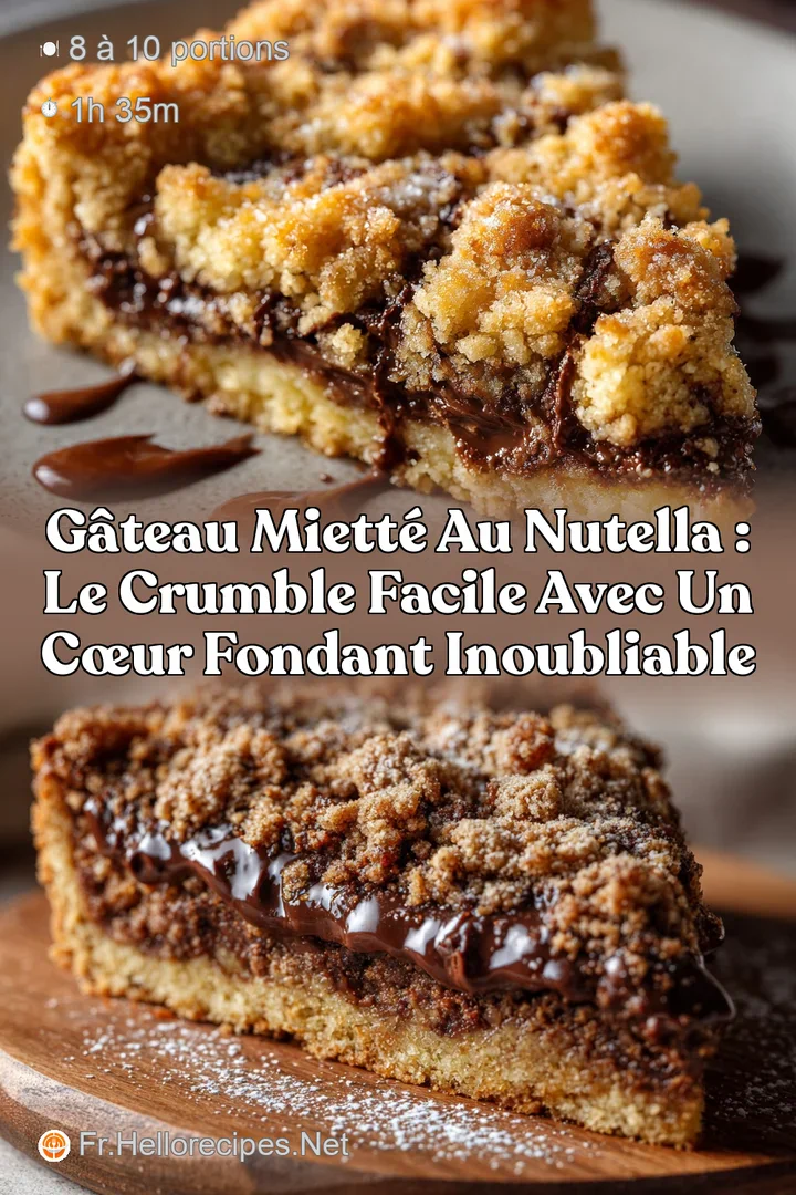 G&acirc;teau miett&eacute; au Nutella : Le crumble facile avec un c&oelig;ur fondant inoubliable