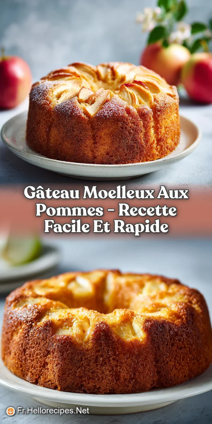 Close-up of the moist apple cake, showing tender crumb and caramelized apples. Softly lit with warm color temperature crea...