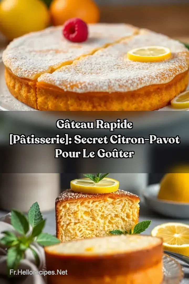 Gâteau Rapide [pâtisserie]: Secret Citron-Pavot pour le Goûter