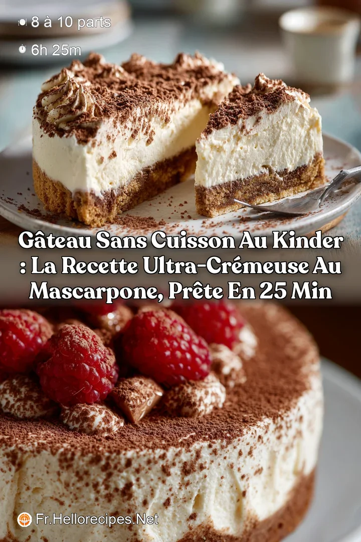 G&acirc;teau sans cuisson au Kinder : la recette ultra-cr&eacute;meuse au mascarpone pr&ecirc;te en 25 min