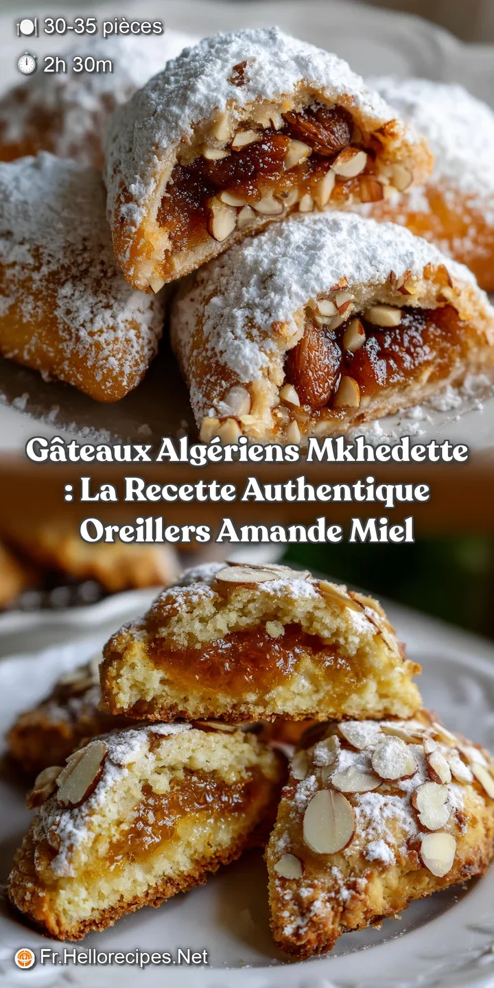 G&acirc;teaux Alg&eacute;riens Mkhedette : La Recette Authentique Oreillers Amande Miel