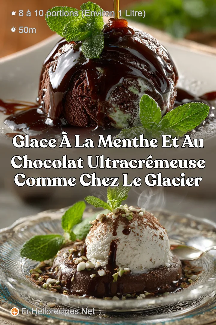 Glace &agrave; la menthe et au chocolat ultracr&eacute;meuse comme chez le glacier