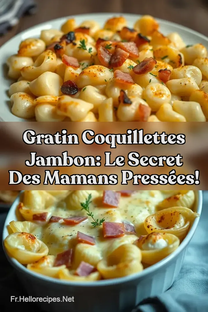 Gratin Coquillettes Jambon: Le Secret des Mamans Pressées! : ÉPINGLER POUR PLUS TARD Gratin Coquillettes Jambon: Le Secret des Mamans Pressées!