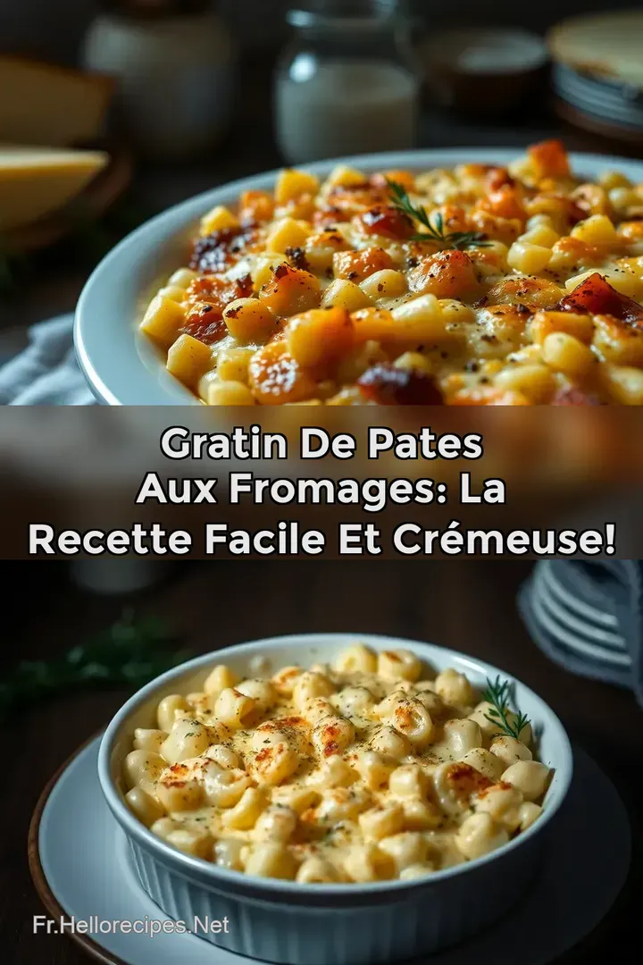 Gratin de Pates aux Fromages: La Recette Facile et Crémeuse! : ÉPINGLER POUR PLUS TARD Gratin de Pates aux Fromages: La Recette Facile et Crémeuse!