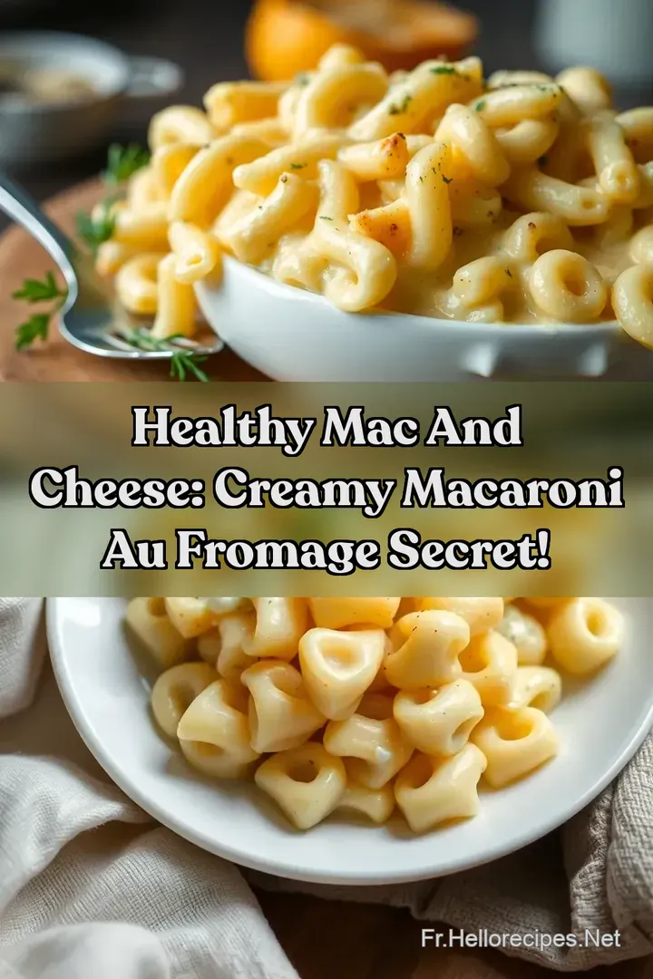 Healthy Mac And Cheese: Creamy Macaroni au Fromage Secret! : ÉPINGLER POUR PLUS TARD Healthy Mac And Cheese: Creamy Macaroni au Fromage Secret!