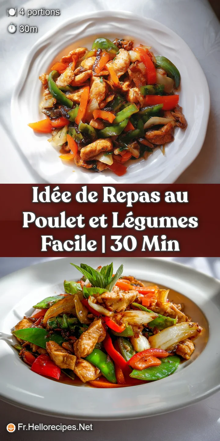 Close-up view of tender chicken and crisp-tender vegetables coated in a glossy sauce; steam rising, suggesting a warm and ...