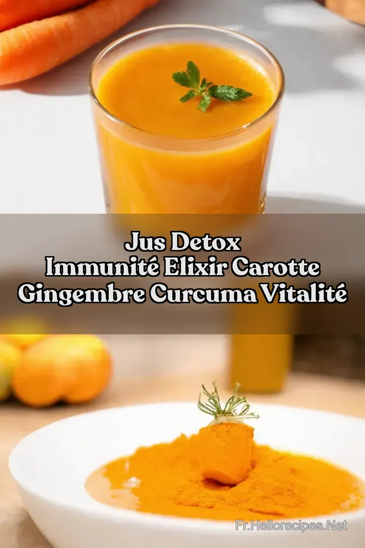 Jus Detox Immunit&eacute; Elixir Carotte Gingembre Curcuma Vitalit&eacute;