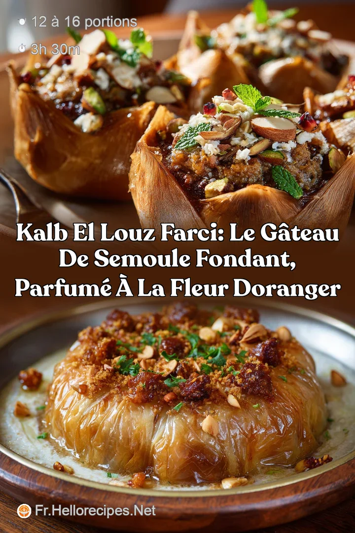 Kalb el louz farci: Le g&acirc;teau de semoule fondant parfum&eacute; &agrave; la fleur doranger