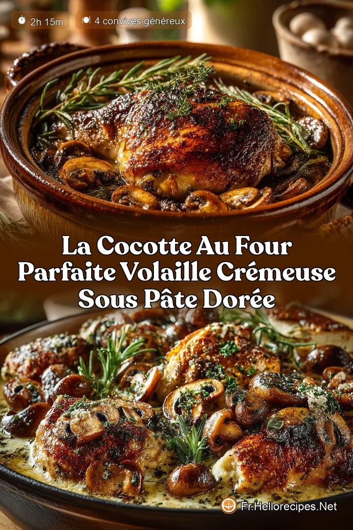 La Cocotte au Four Parfaite Volaille Crémeuse Sous Pâte Dorée